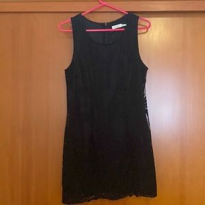 Blu Pepper black embroidered black dress. Good condition.